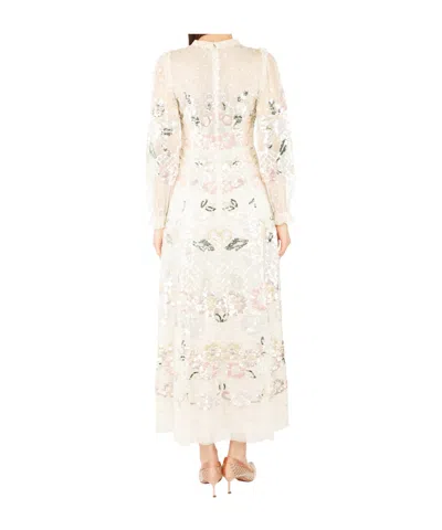 Needle & Thread Rosalie Sequin-embellished Long-sleeve Gown In Neutral