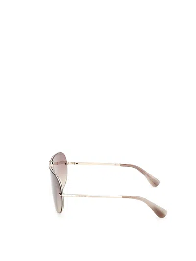 Max Mara Miller-2 Metal Aviator Sunglasses In Brown