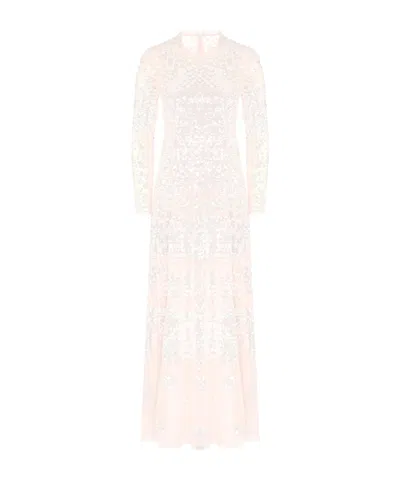 Needle & Thread Tulle Dress With Sequins In White