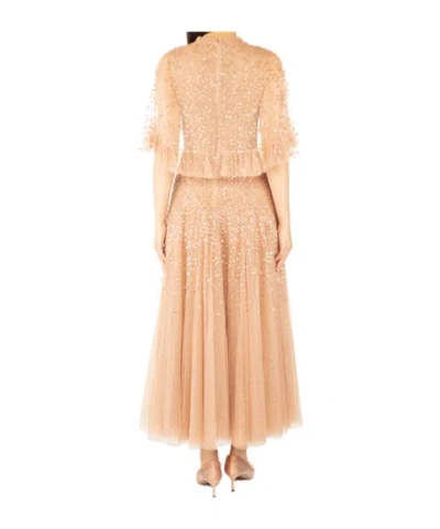 Needle & Thread Tulle Dress With Sequins In Nude