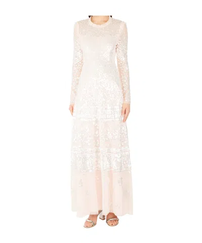 Needle & Thread Tulle Dress With Sequins In White