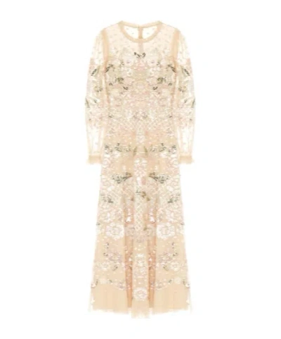 Needle & Thread Tulle Dress With Sequins In Yellow