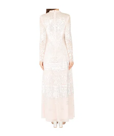 Needle & Thread Tulle Dress With Sequins In White