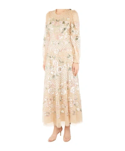 Needle & Thread Tulle Dress With Sequins In Yellow