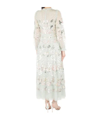 Needle & Thread Rosalie Sequin-embellished Long-sleeve Gown In White