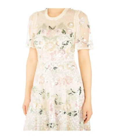 Needle & Thread Sequined Tulle Dress In White