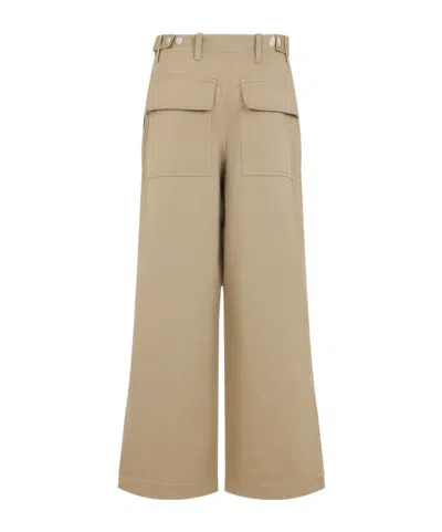 Marni Rose Embroidered Cotton Gabardine Pants In Nude