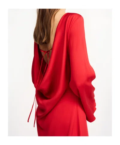 By Malene Birger Mock-neck Cocktail Dress In Red