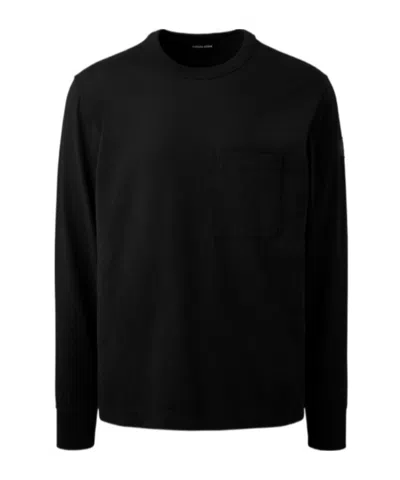 Canada Goose Patch-pocket Long-sleeve T-shirt In Black