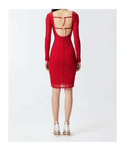 Pinko Slim-fitting Lace Dress With Open Back