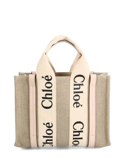 Chloé Woody Little Bag In Beige Canvas