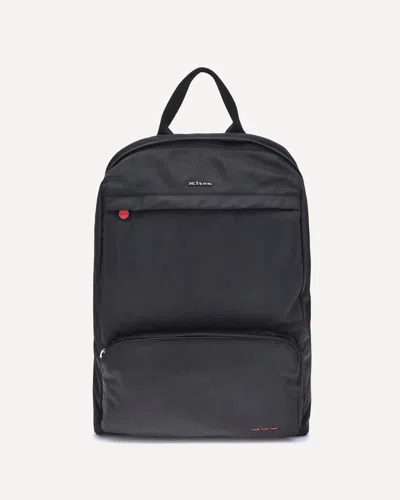 Kiton Backpack With Adjustable Straps And Front Pocket In Black