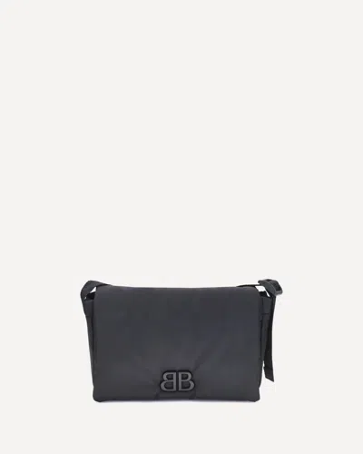 Balenciaga Nylon Monaco Shoulder Bag In Black