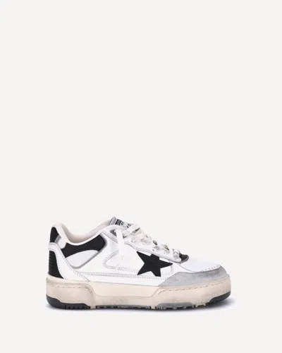 Golden Goose Forty2 Leather Sneakers With Black Star And Heel Tab