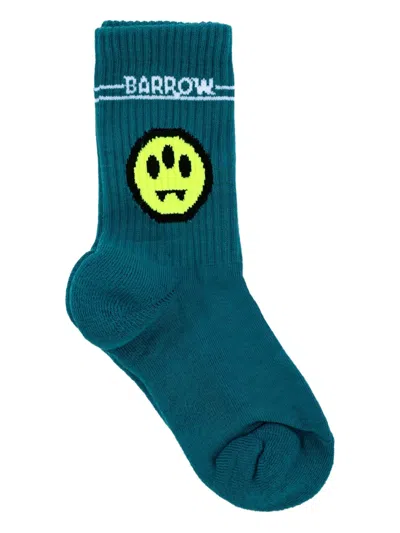 Barrow Multicolor Terry Socks Set For Kids With Smiley In Blue