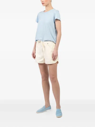 Rag & Bone Off-white Featherweight Nolan Drawstring Denim Shorts In Neutral