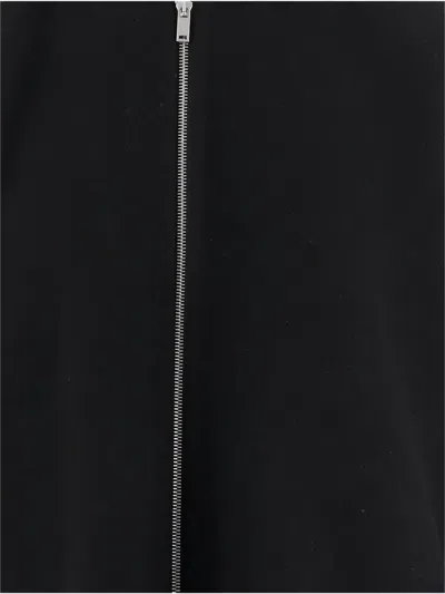 Jil Sander Wool Jacket With Hood And Button Cuffs In Black