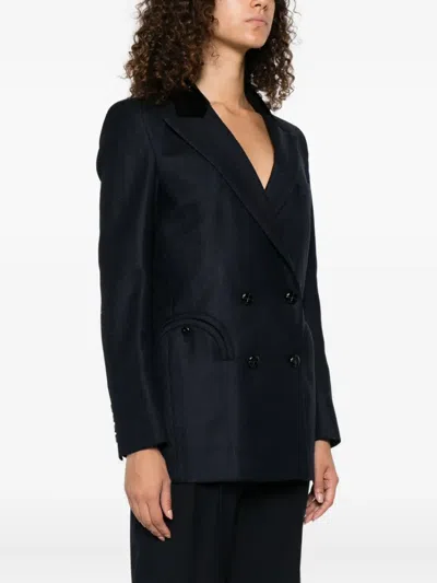 Blazé Milano Resolute Everyday Velvet-collared Double-breasted Blazer In Blue