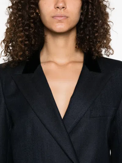 Blazé Milano Resolute Everyday Velvet-collared Double-breasted Blazer In Blue