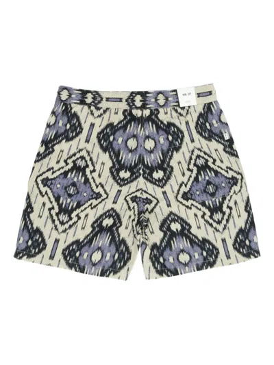 Nn07 Gregor Ikat-pattern Drawstring Shorts In Multi