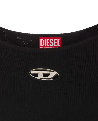 Diesel Red Top Cropped M-vera-ls In Black