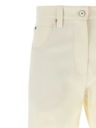Brunello Cucinelli Crop Pants With Belt Loops And Pockets In White