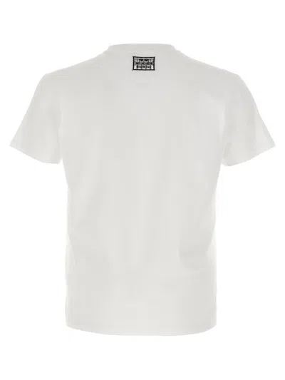 Fendi Stamp Crew Neck Patch Detail Short Sleeves In White