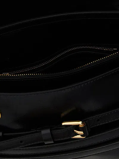 Moschino Tie Me Shoulder Bag In Black