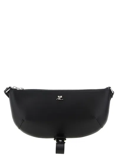 Courrèges Courreges Women Holy Eclipse Leather Shoulder Bag In Black