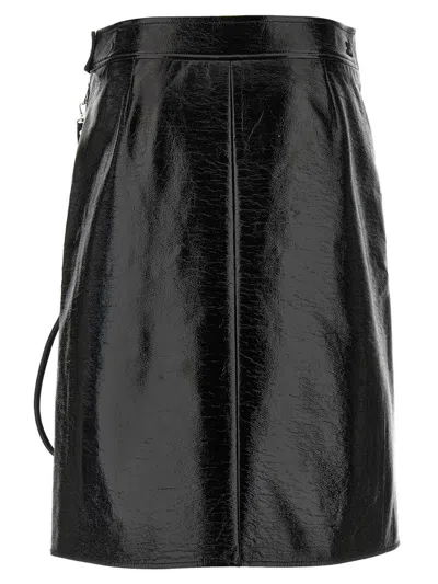 Courrèges Vinyl Skirt Featuring Zipper Accents In Black