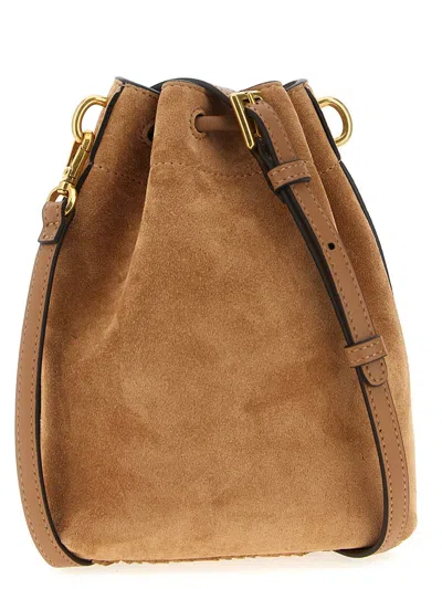 Jimmy Choo Mini Cinch Suede Bucket Bag With Fringe Tassels