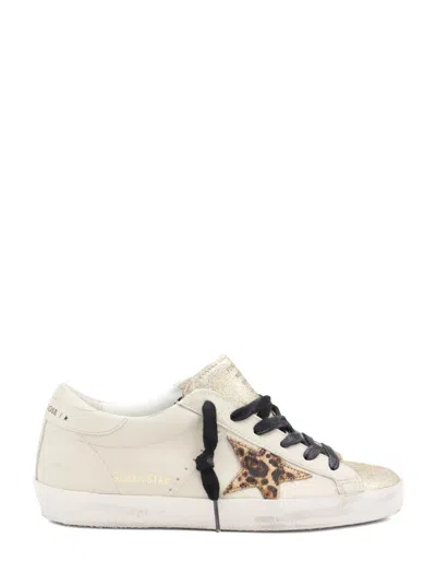 Golden Goose Light Beige/animalier Super-star Sneaker In Neutral