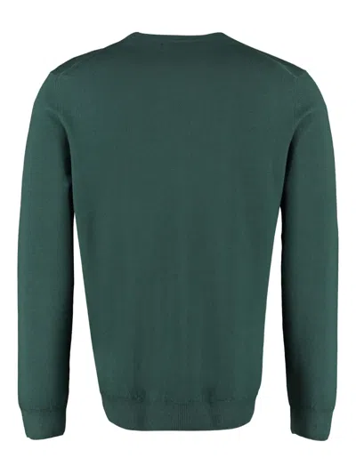 The (alphabet) Crew-neck Wool Pullover In Green