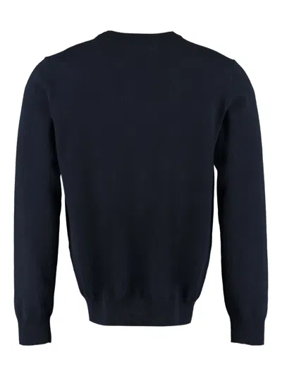 The (alphabet) Blue Wool And Cashmere Pullover For Men In Blue