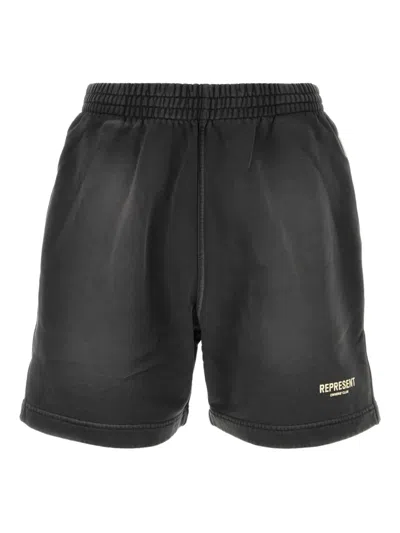 Represent Cotton Bermuda Shorts With Back Pockets And Elastic Waistband