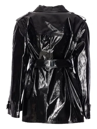 Chloé Belted Jacket In Shiny Coated Cotton
