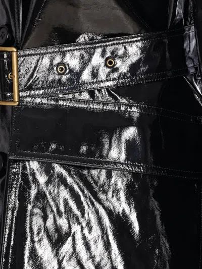 Chloé Belted Jacket In Shiny Coated Cotton