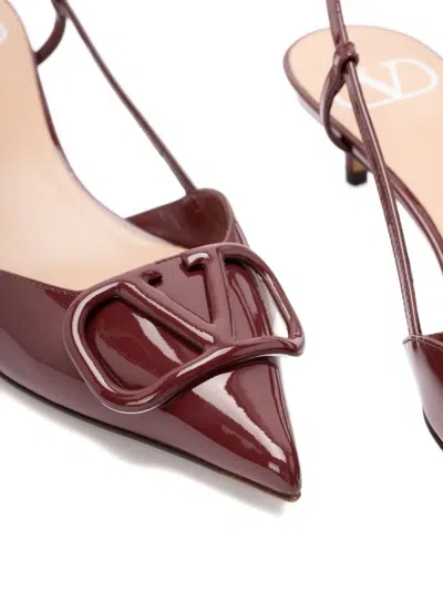 Valentino `vlogo Signature` Slingbacks In Burgundy