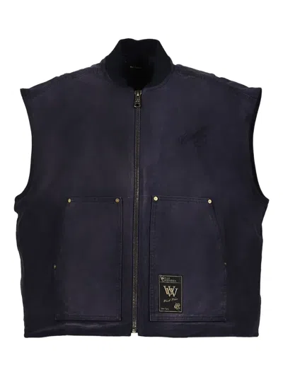 Willy Chavarria Cotton Stockton Gilet In Black
