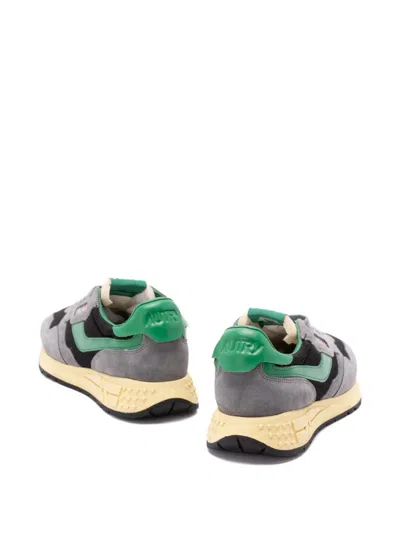 Autry Mesh And Suede Sneakers With Rubber Sole In Gray