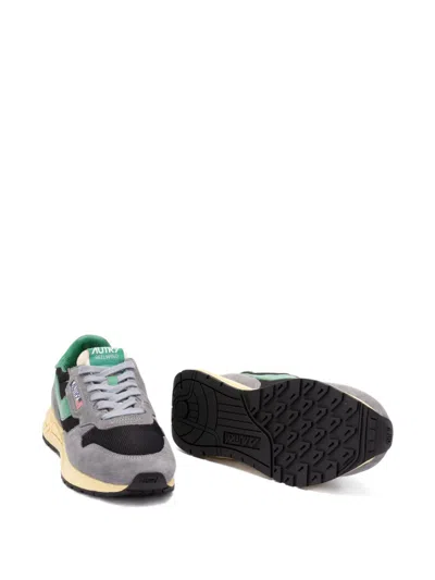 Autry Mesh And Suede Sneakers With Rubber Sole In Gray