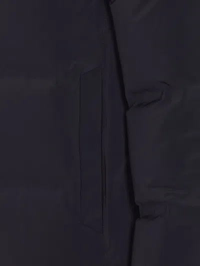 Herno High-collar Hooded Down Jacket With Logo Detail In Multi