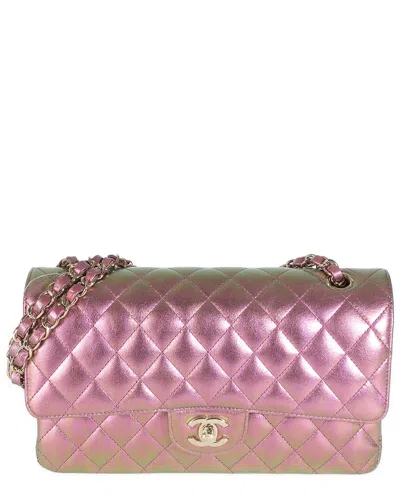 Pre-owned Chanel Metallic Purple Quilted Leather Medium Classic Double Flap Bag  (authentic Pre-loved)