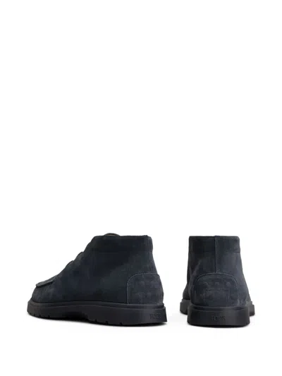 Tod's Suede Desert Boots In Blue