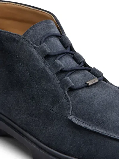 Tod's Suede Desert Boots In Blue