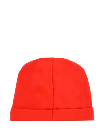 Moschino Teddy-print Beanie In Red