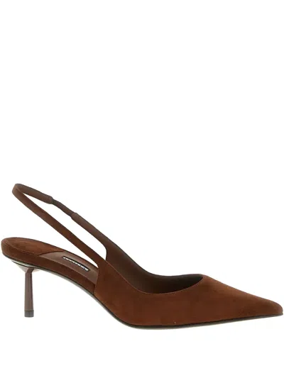 Le Silla 'chic' Kitten Heel Slingback In Brown