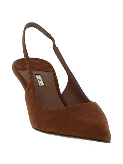 Le Silla 'chic' Kitten Heel Slingback In Brown