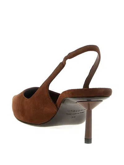 Le Silla 'chic' Kitten Heel Slingback In Brown