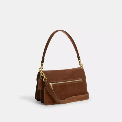 Coach Tabby Chain Suede Leather Shoulder Bag In Brown